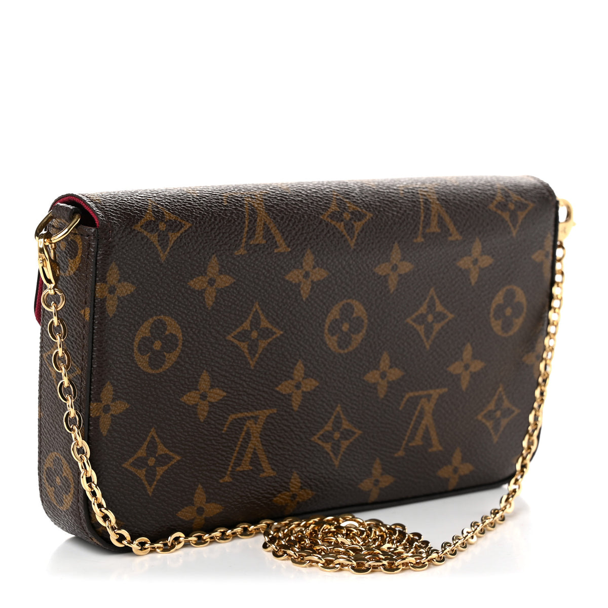 Monogram Pochette Felicie Chain Wallet Fuchsia