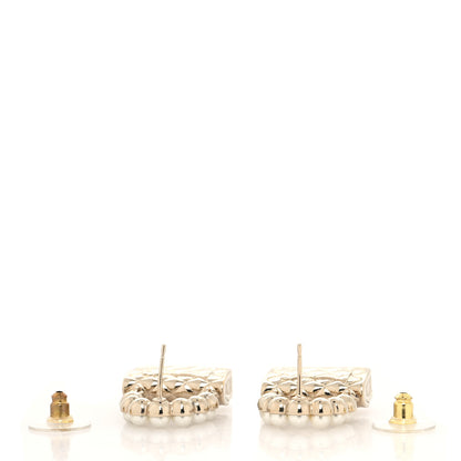 Chanel Pearl Quilted CC Flap Bag Earrings Gold 3 of 4