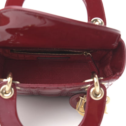 Christian Dior Patent Cannage Mini Lady Dior Red 5 of 12