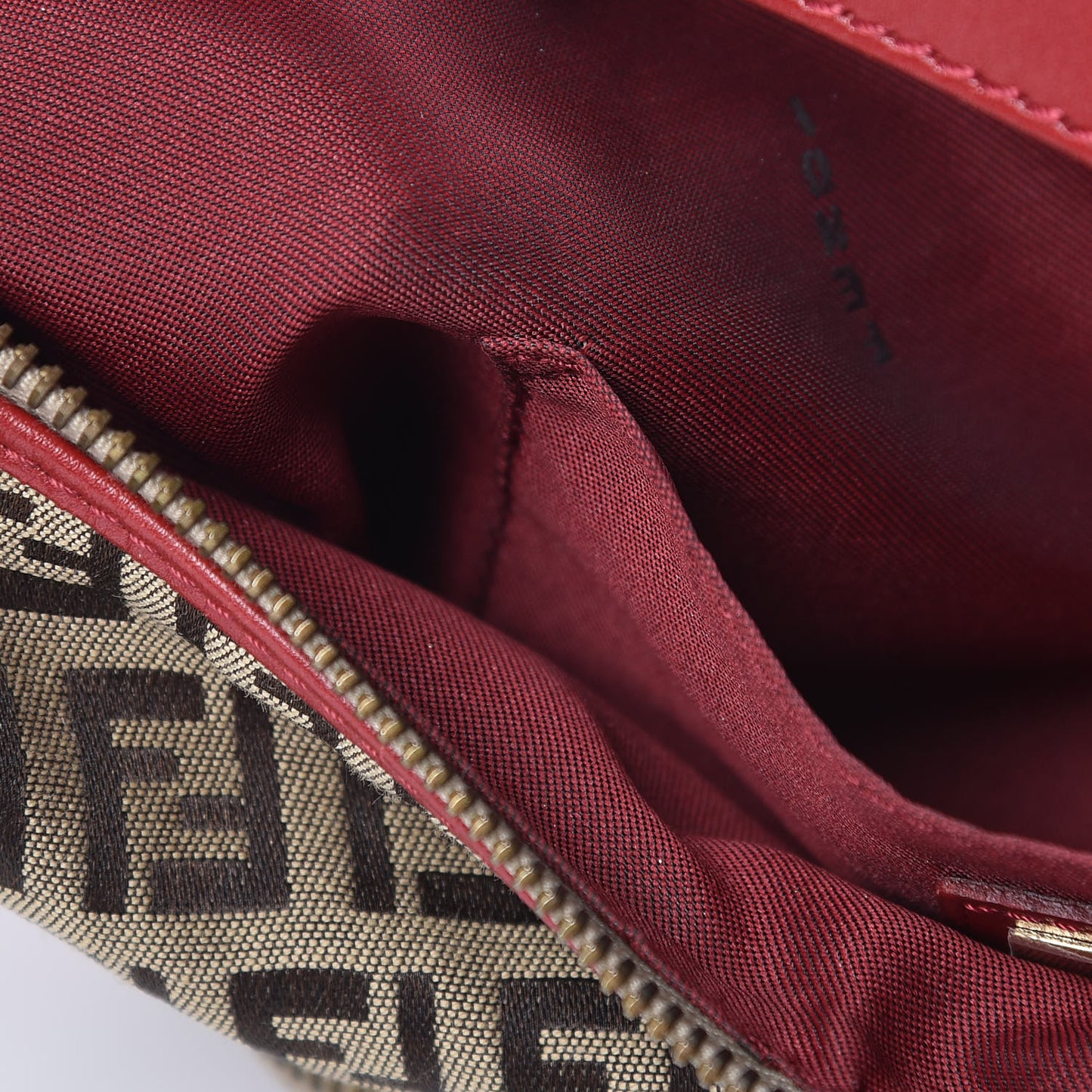 Zucchino Cuoio Chef Pocket Shoulder Bag Mogano Panna Rosso