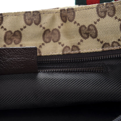 Gucci GG Monogram Small Web Handle Bucket Tote Dark Brown 9 of 11