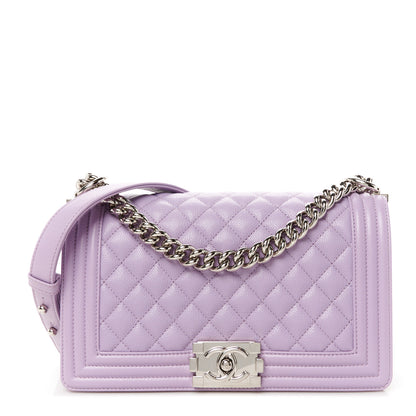Chanel Caviar Quilted Medium Boy Flap Light Purple 1 of 10