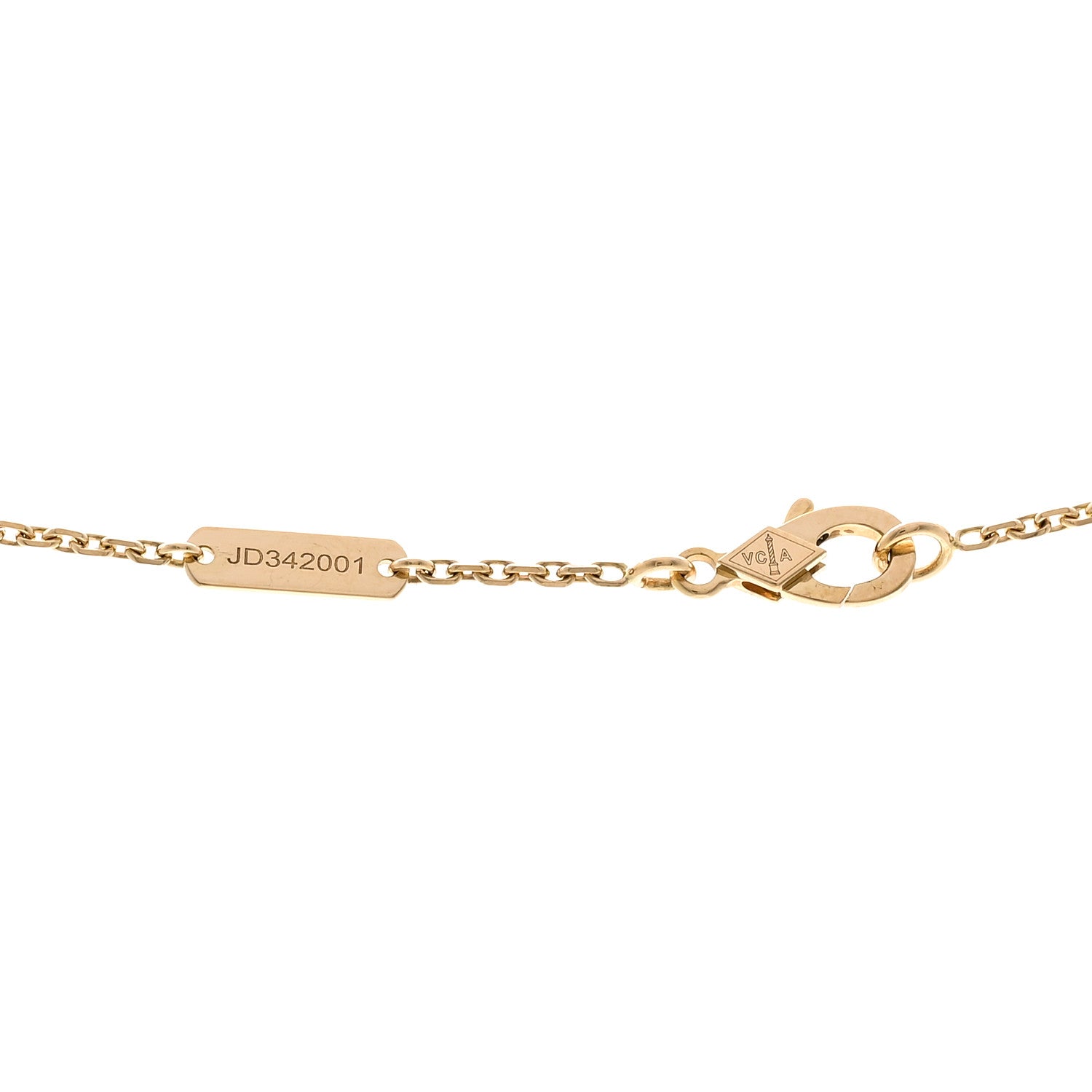 Van Cleef & Arpels 18K Yellow Gold Mother of Pearl Vintage Alhambra Pendant Necklace 4 of 6