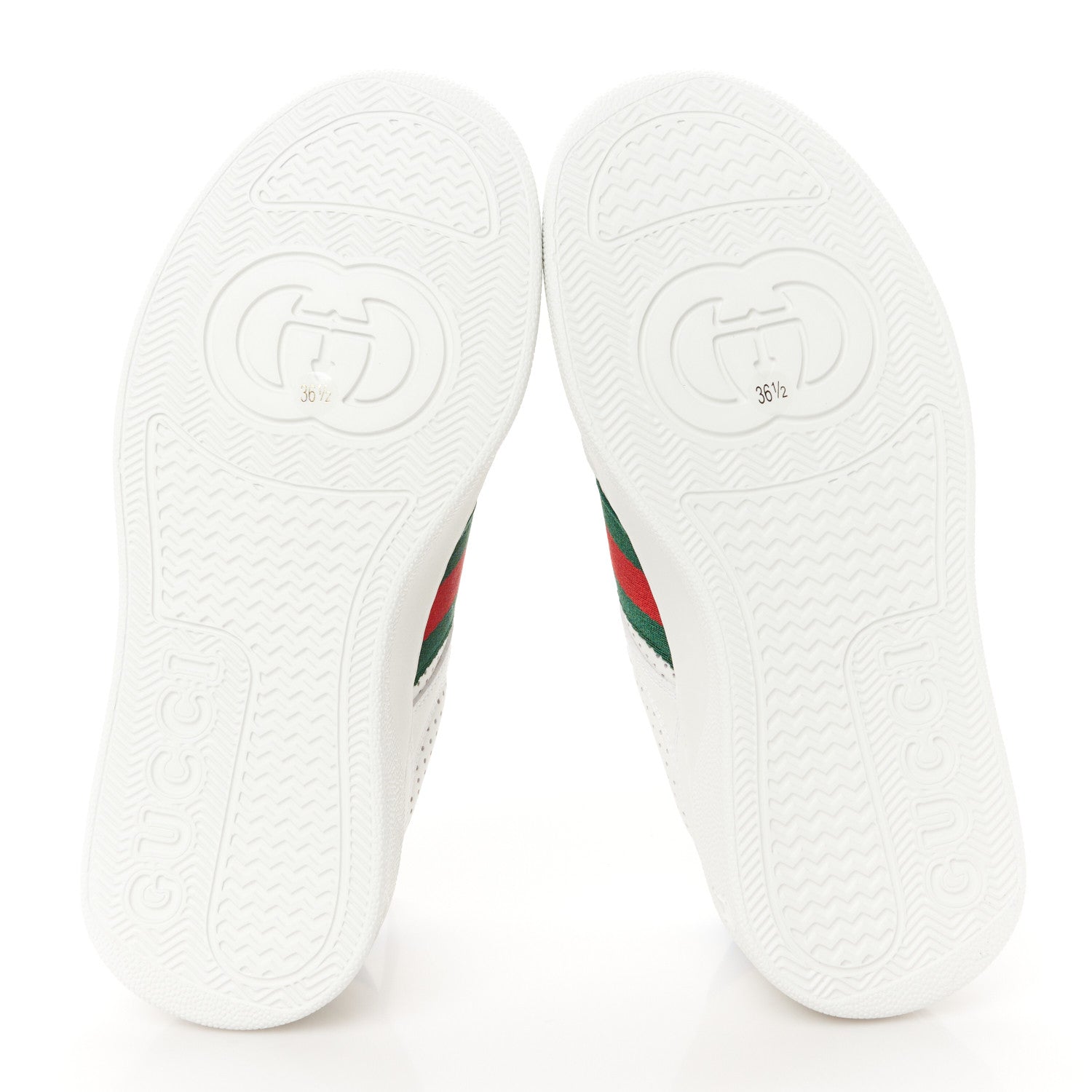 Gucci Calfskin Web Perforated Womens Platform 55mm Sneakers 36.5 White Bright Splash 6 of 11
