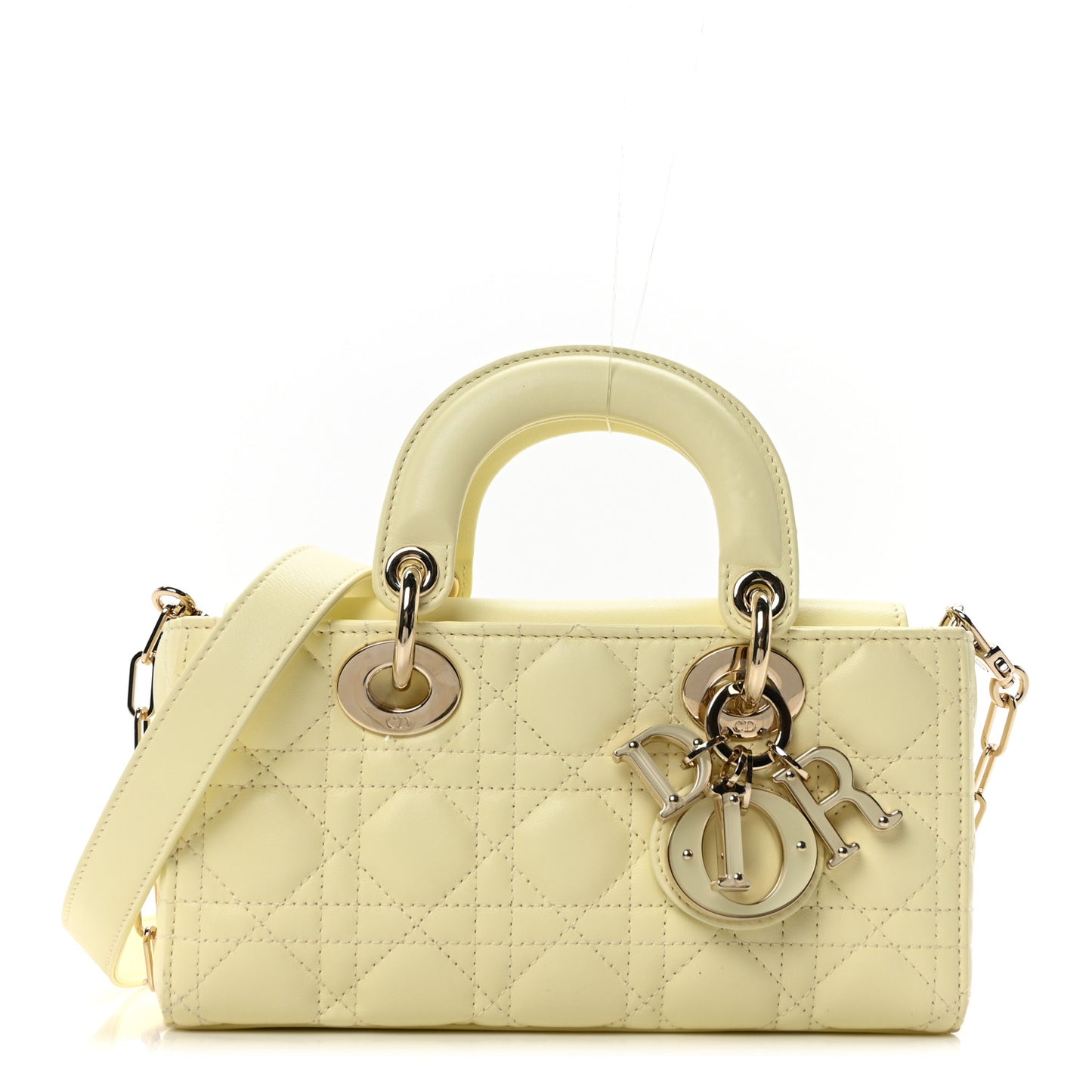 Calfskin Cannage Lady D-Joy Light Yellow