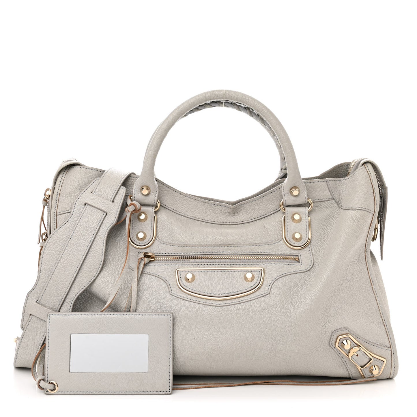 Chevre Gold Metallic Edge Hardware City Gris Glace