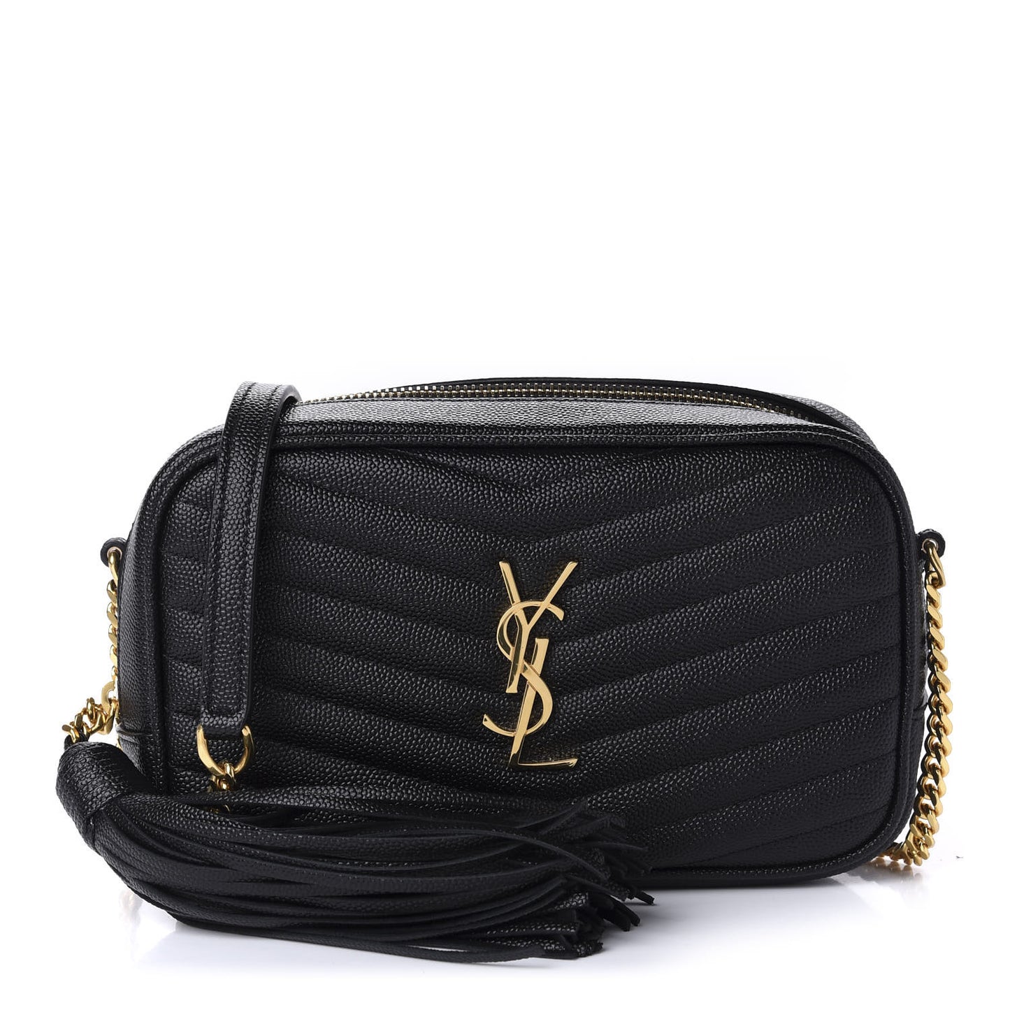 Grain De Poudre Matelasse Monogram Mini Lou Camera Bag Black