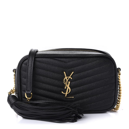 Saint Laurent Grain De Poudre Matelasse Monogram Mini Lou Camera Bag Black 1 of 11