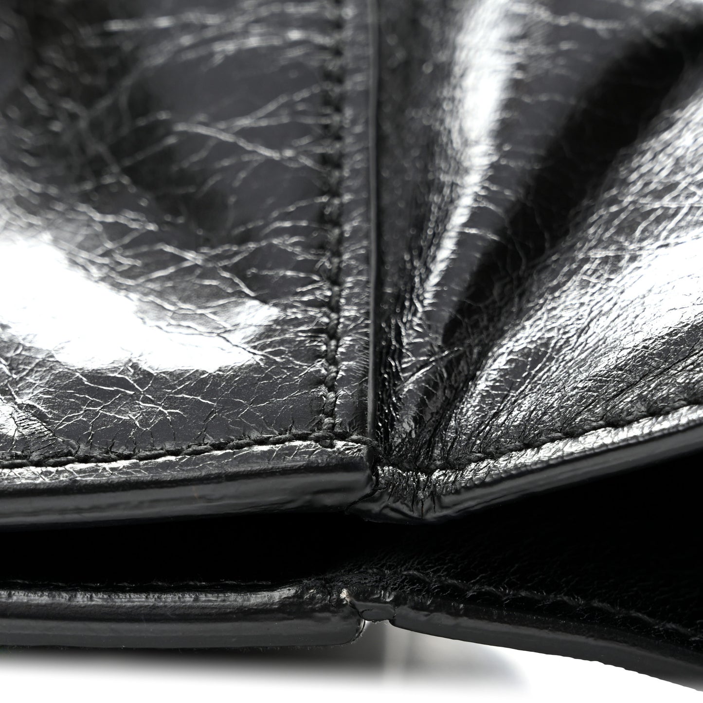Glossy Calfskin Phenix Shopping Tote Black
