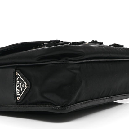 Prada Tessuto Nylon Saffiano Logo Messenger Bag Black 9 of 10