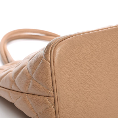 Chanel Caviar Quilted Medallion Tote Beige 14 of 21