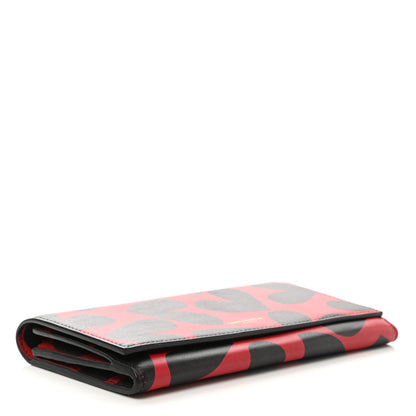 Saint Laurent Nappa Big Hearts Large Marquage Flap Wallet Black Red 4 of 7