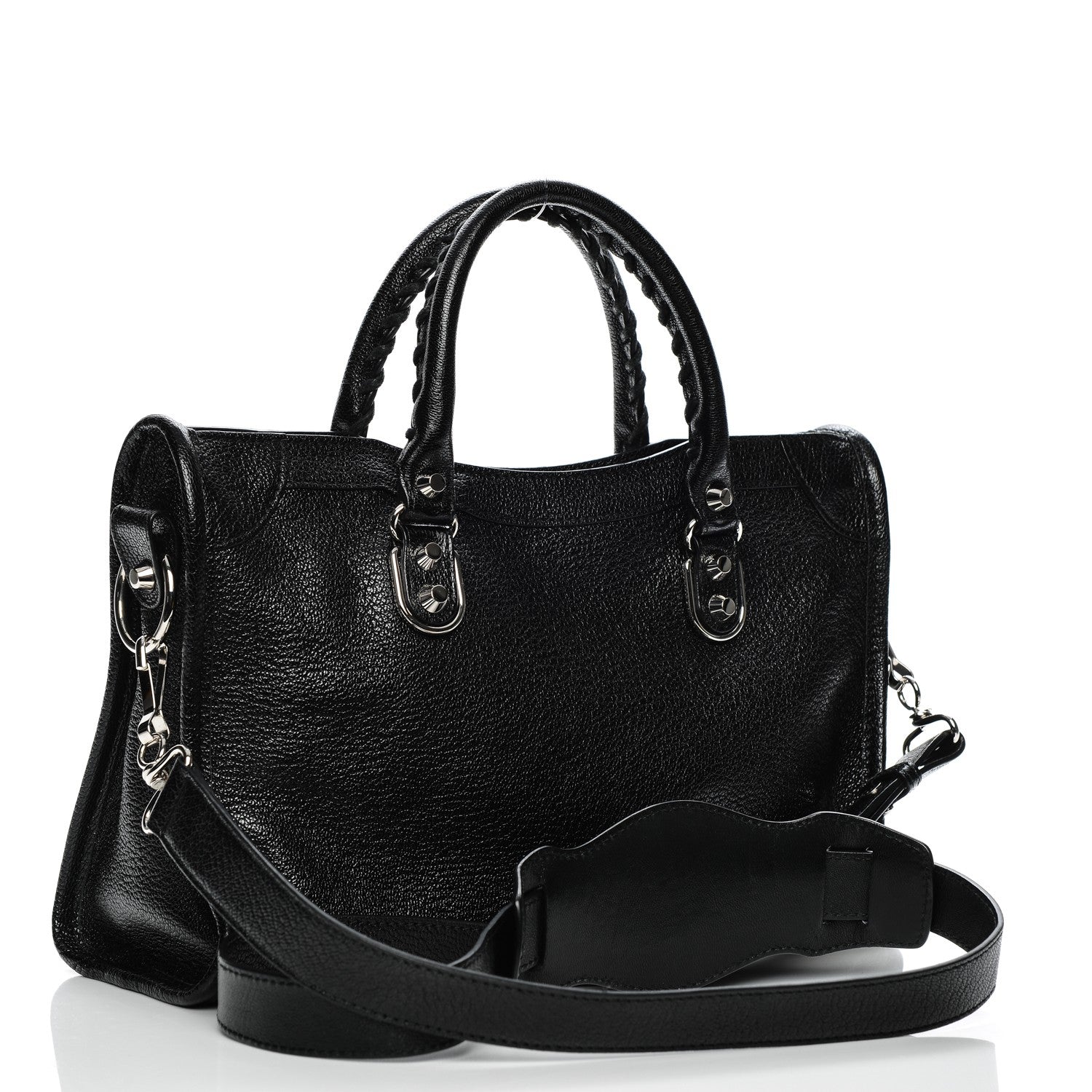 Balenciaga Chevre Silver Metallic Edge Hardware S City Black 3 of 7