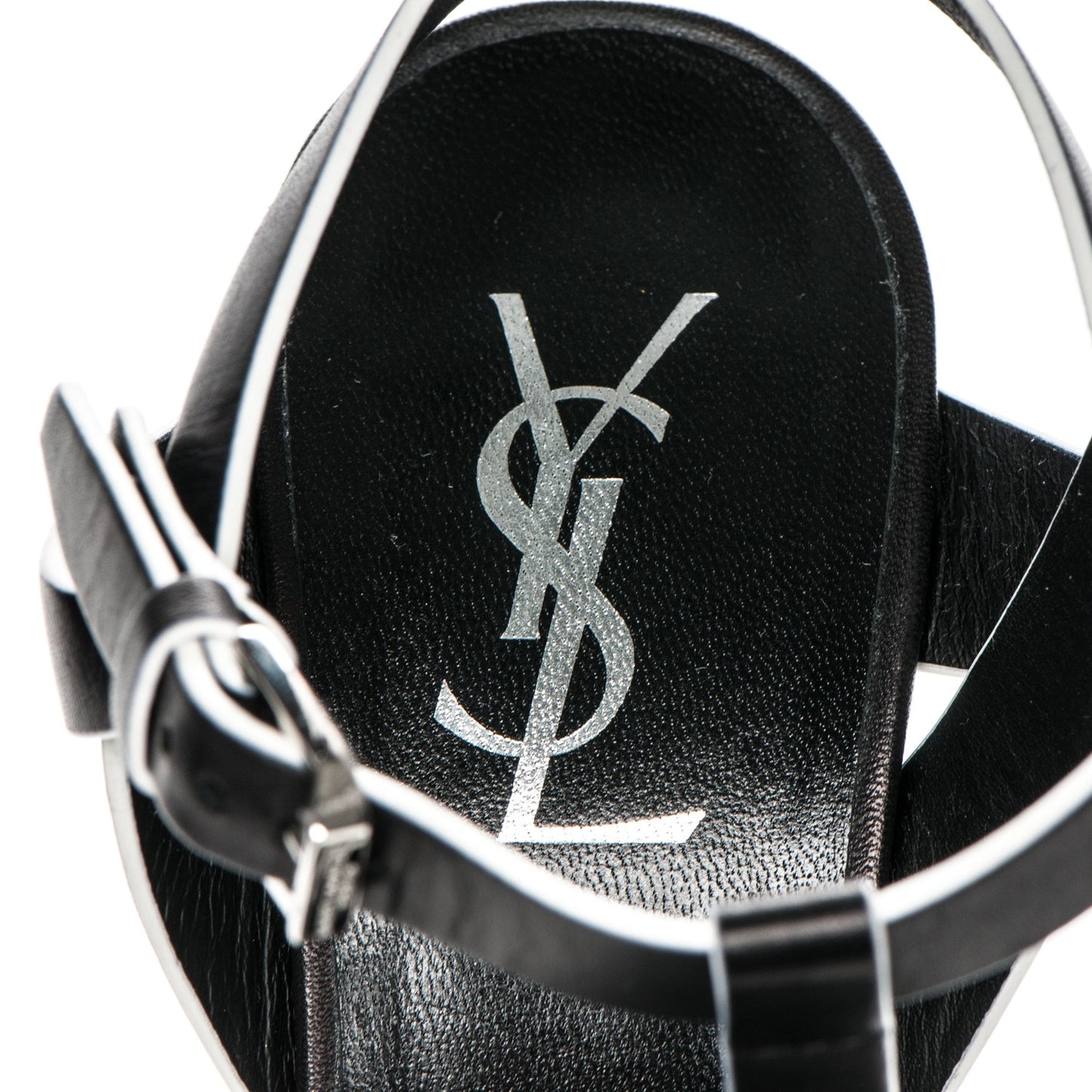 Calfskin Tribute 105 Platform Sandals 37 Black White