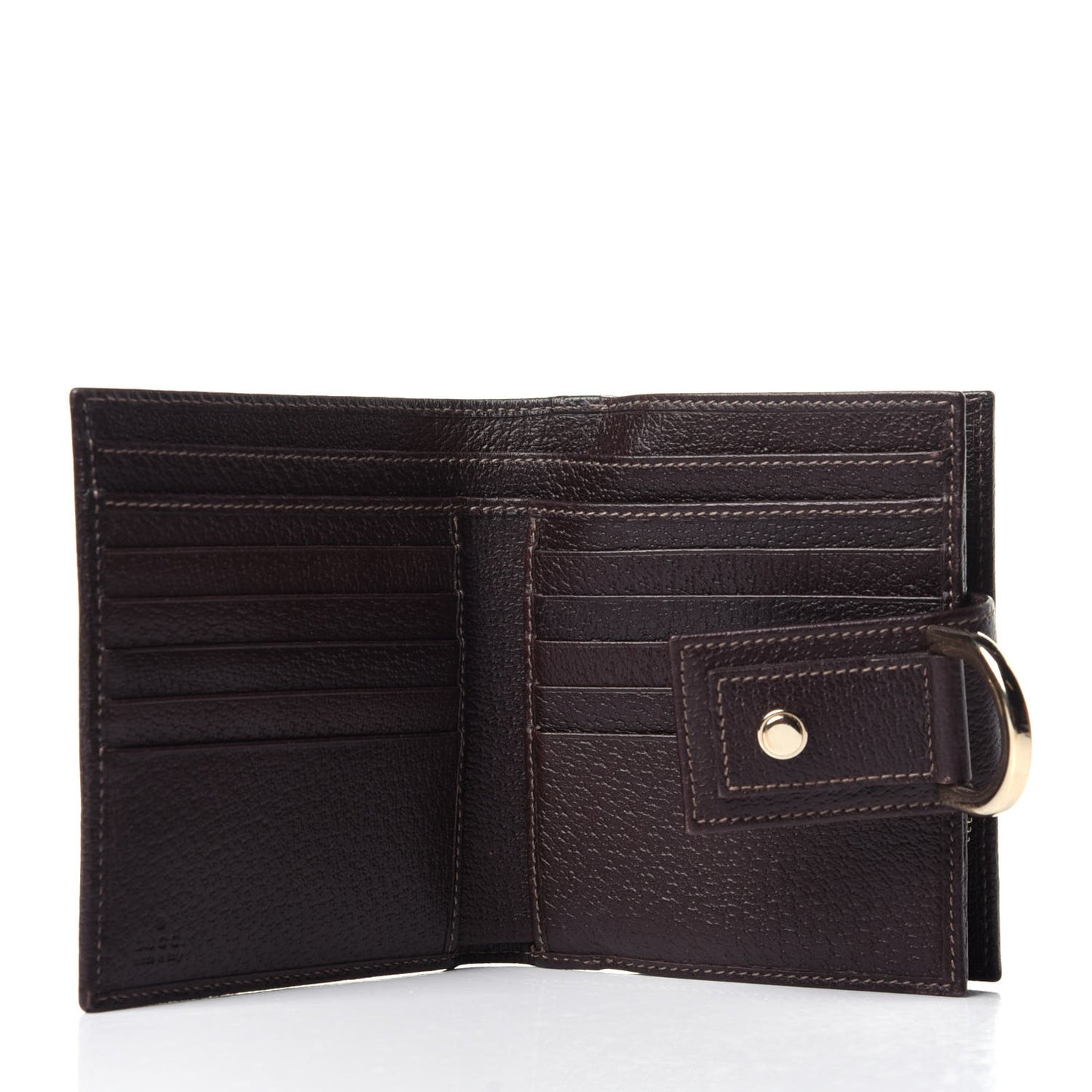 Monogram D Ring Compact Wallet Dark Brown