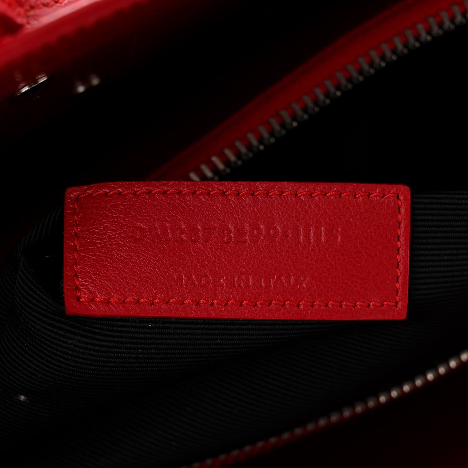 Saint Laurent Calfskin Crocodile Embossed Small Sac de Jour Eros Red 7 of 15