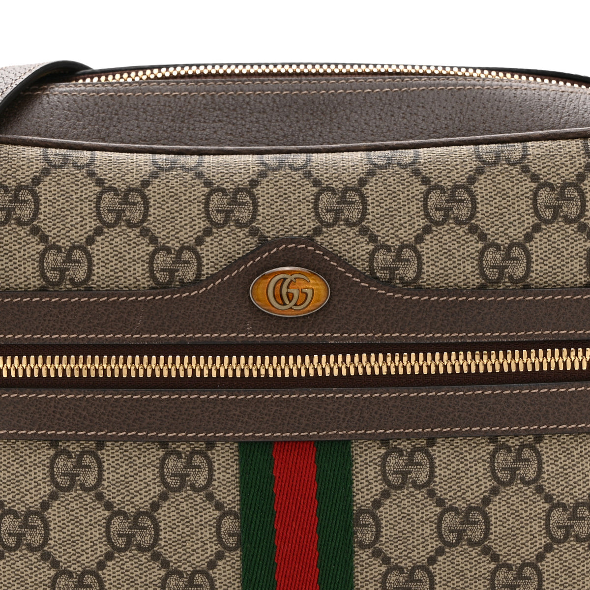 Gucci GG Supreme Monogram Web Small Ophidia Shoulder Bag Brown 9 of 11