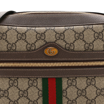 Gucci GG Supreme Monogram Web Small Ophidia Shoulder Bag Brown 9 of 11