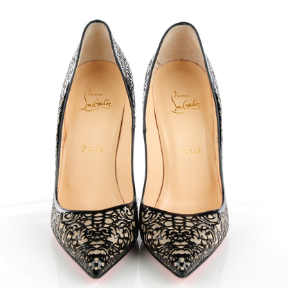 Christian Louboutin Patent Lace Glitter So Pretty 120 Pumps 40 Black 2 of 8