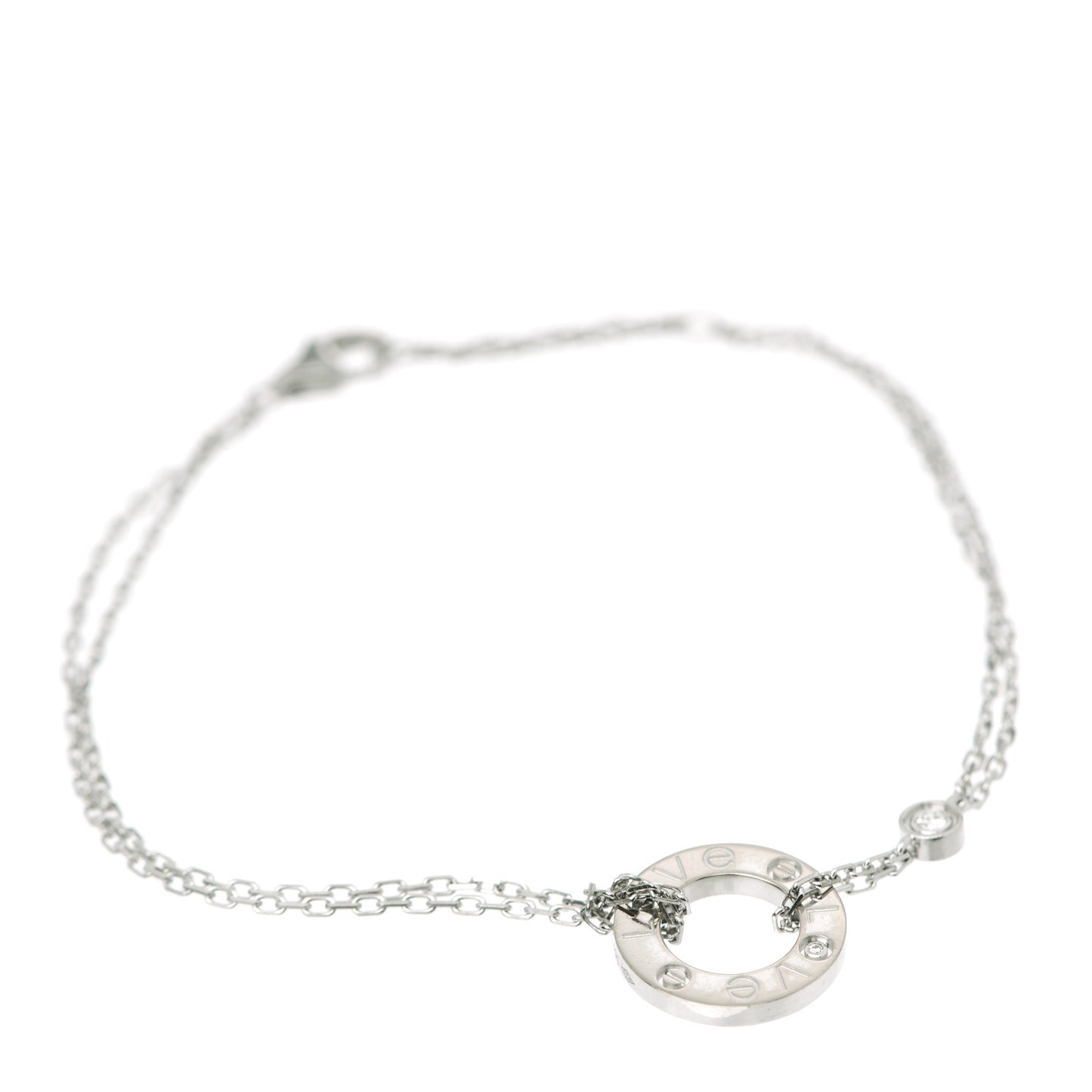 18K White Gold Diamond LOVE Bracelet
