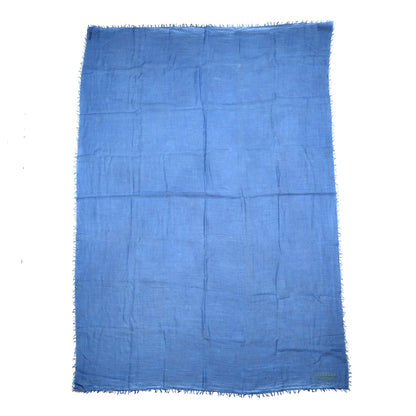 Burberry Cashmere Script Fringe Scarf Azure Blue 1 of 4