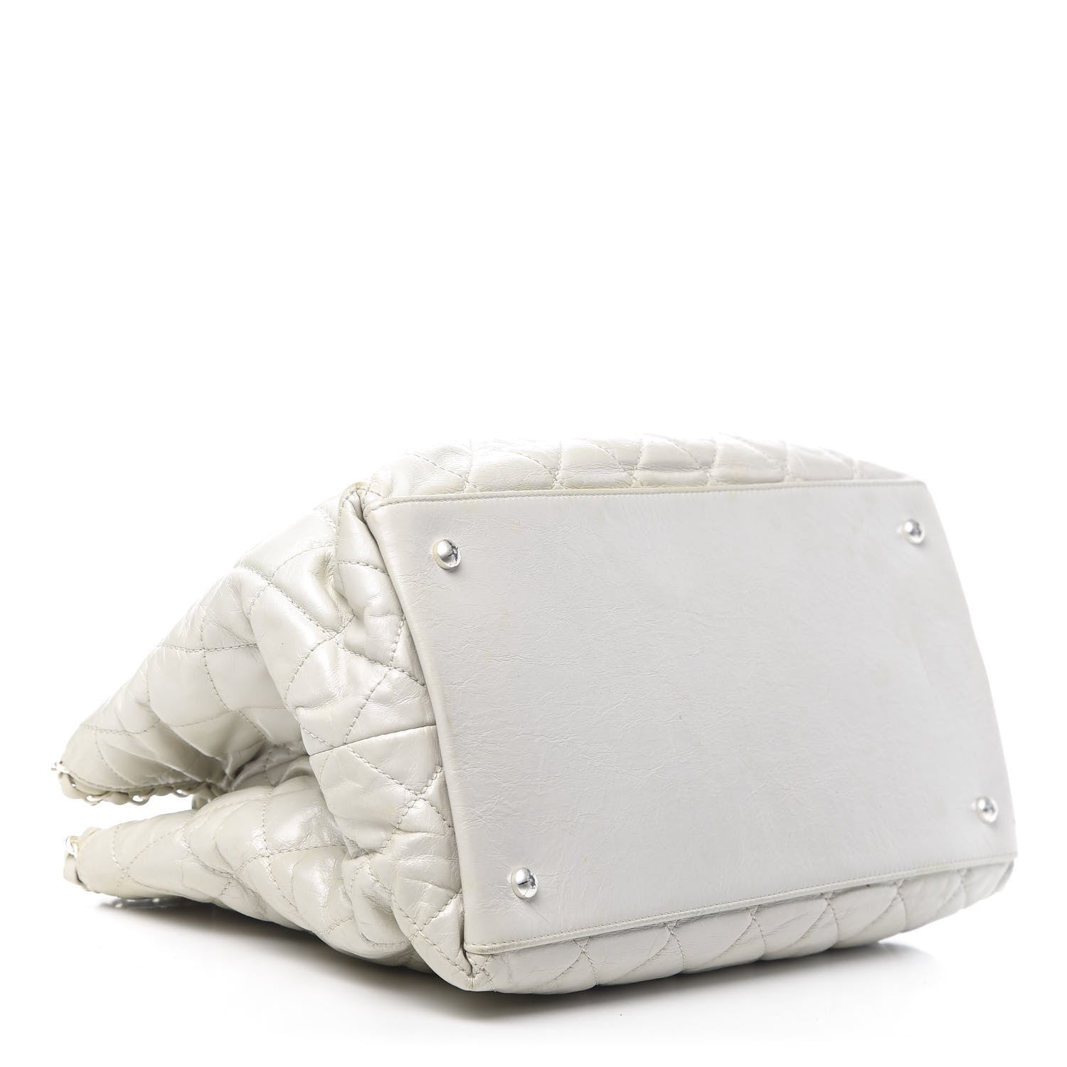 Chanel Glazed Calfskin Quilted Small Chain Me Tote Dark White 4 of 11