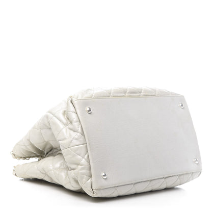 Chanel Glazed Calfskin Quilted Small Chain Me Tote Dark White 4 of 11
