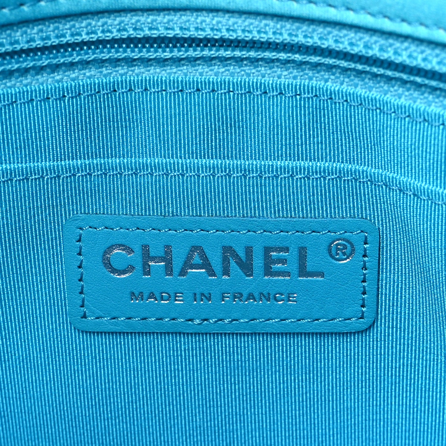 Chanel Silk Chain Printed Medium Single Flap Blue 6 of 9