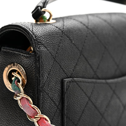 Chanel Grained Calfskin Quilted Small Cuba Top Handle Flap Black 11 of 12