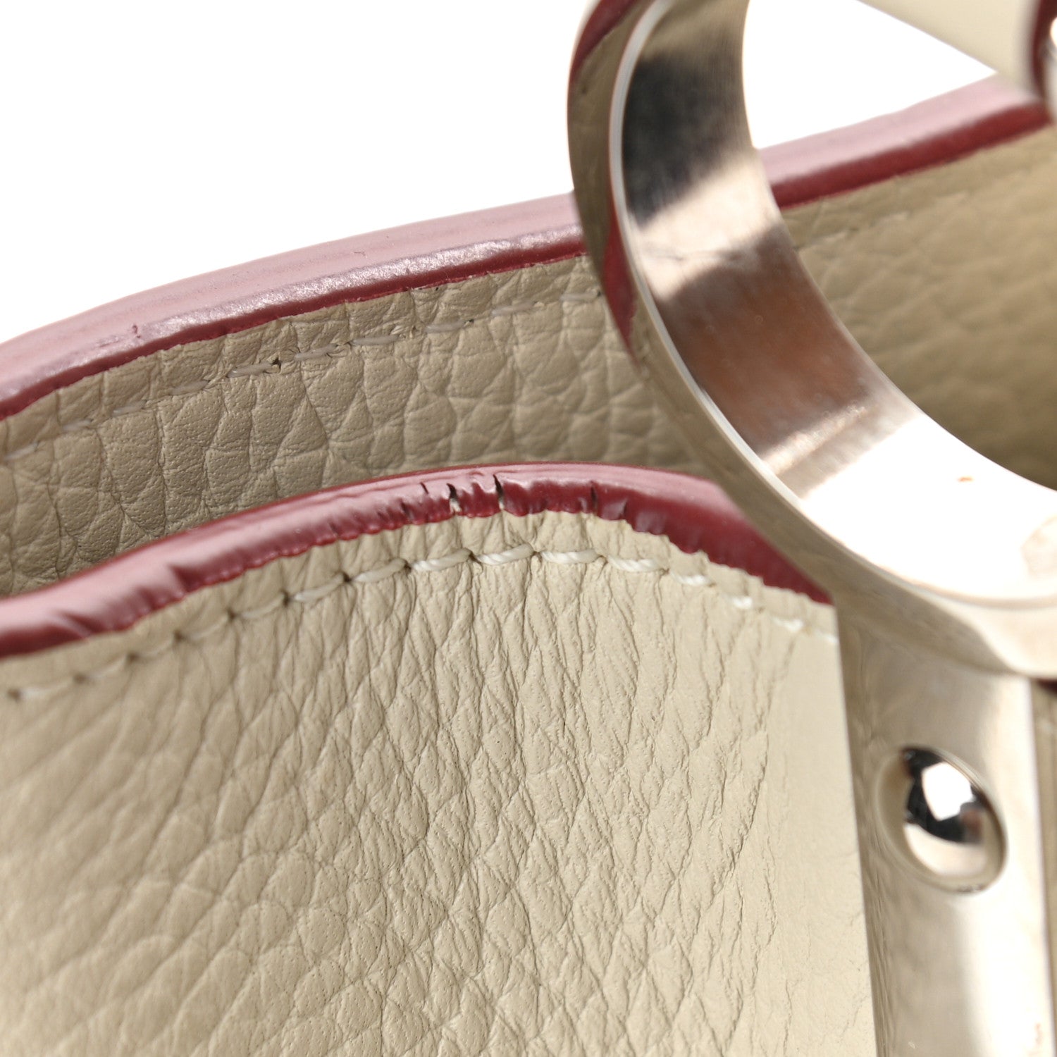 Louis Vuitton Taurillon Capucines MM Blanc Casse 11 of 13