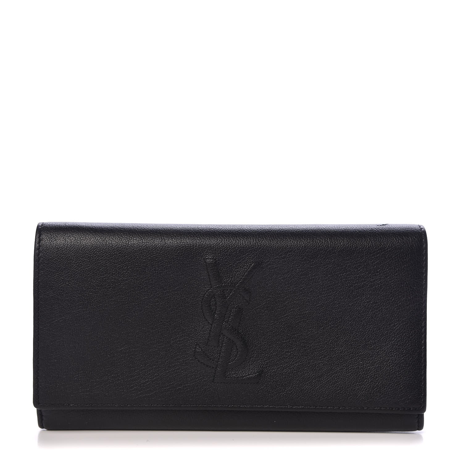 Saint Laurent Goatskin Monogram Classic Flap Wallet Black 1 of 6