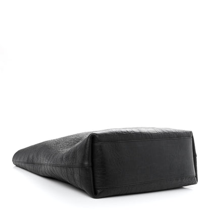 Saint Laurent Calfskin Crocodile Embossed Bold Shopper Tote Black 5 of 14