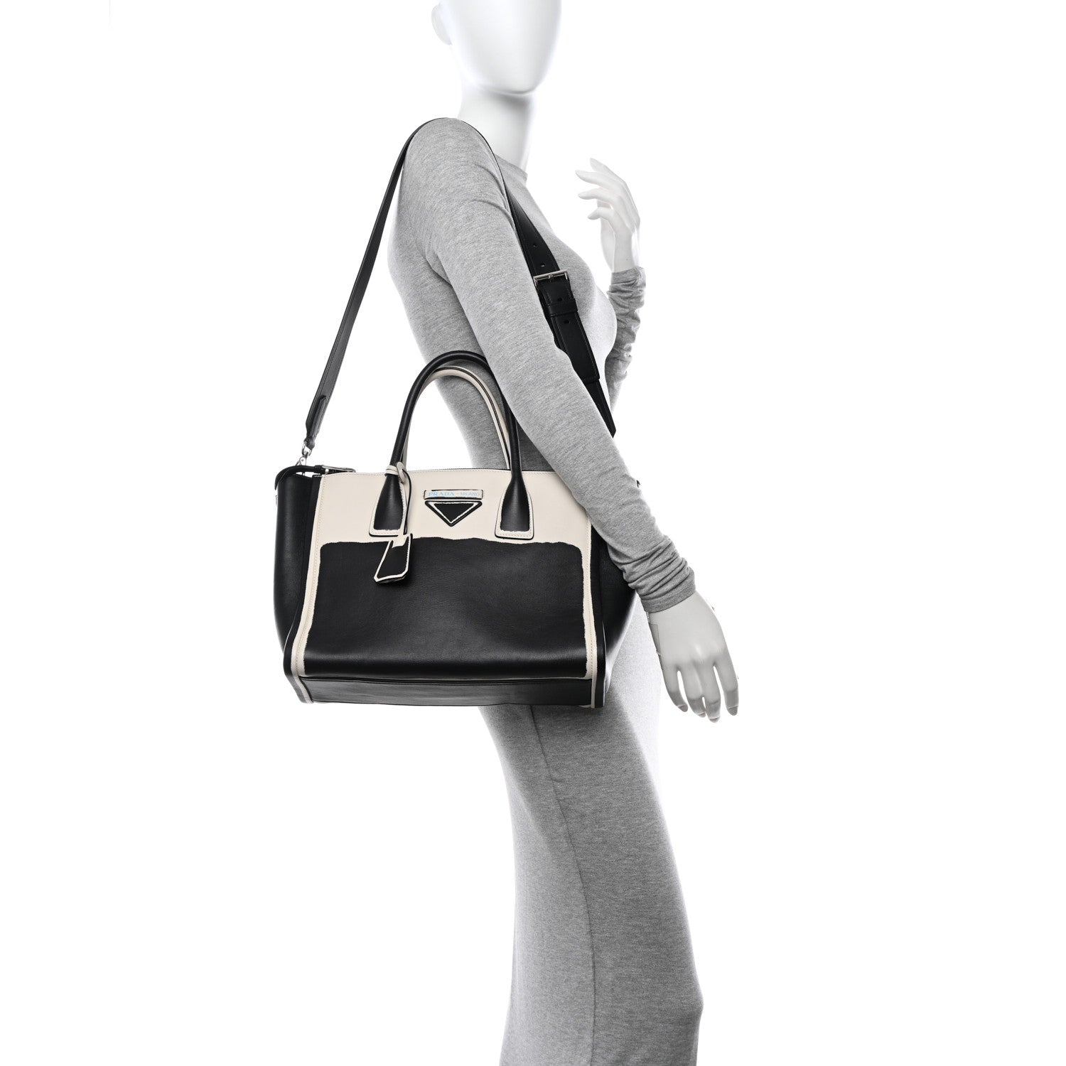 Prada Grace Lux Concept Tote White Black 2 of 11
