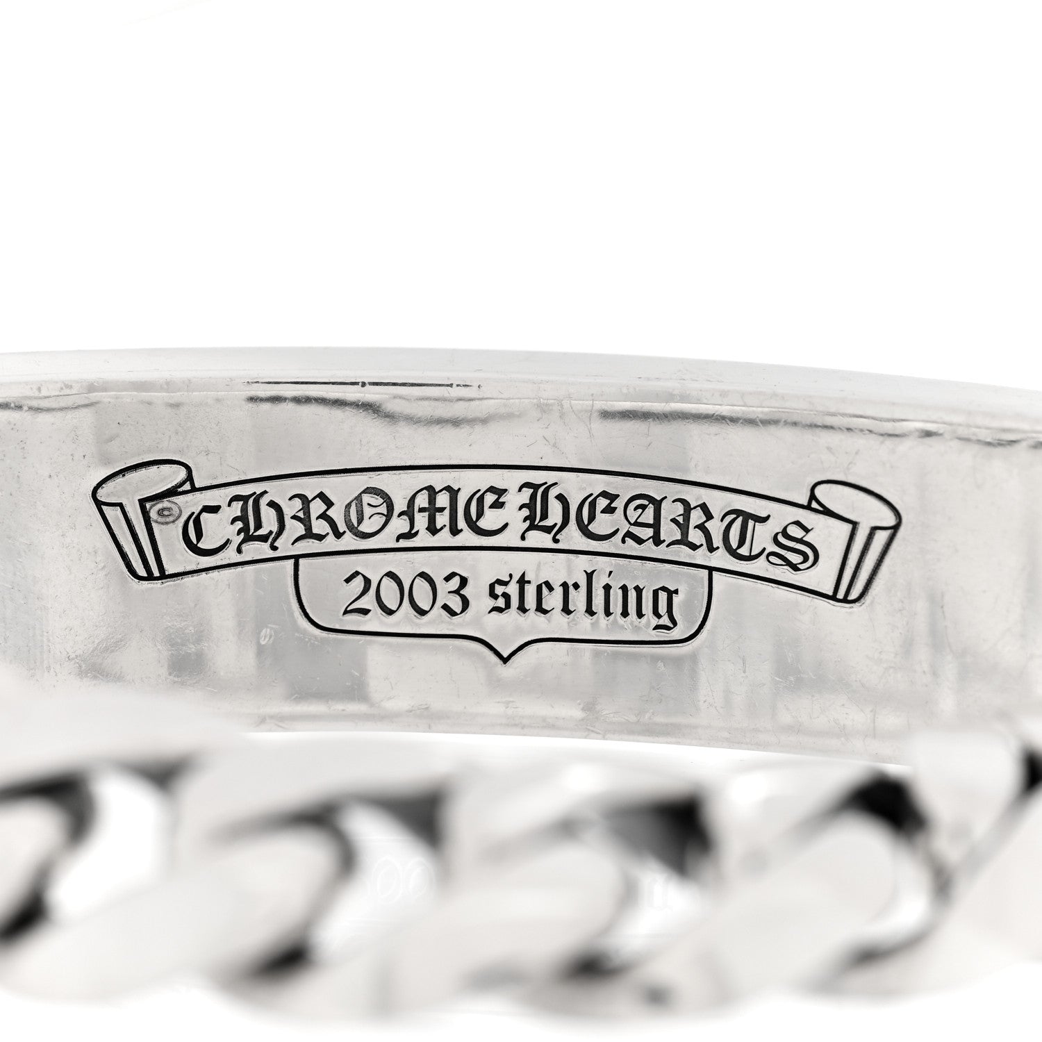 Chrome Hearts Sterling Silver Fck You Link Curb Chain Bracelet 3 of 3