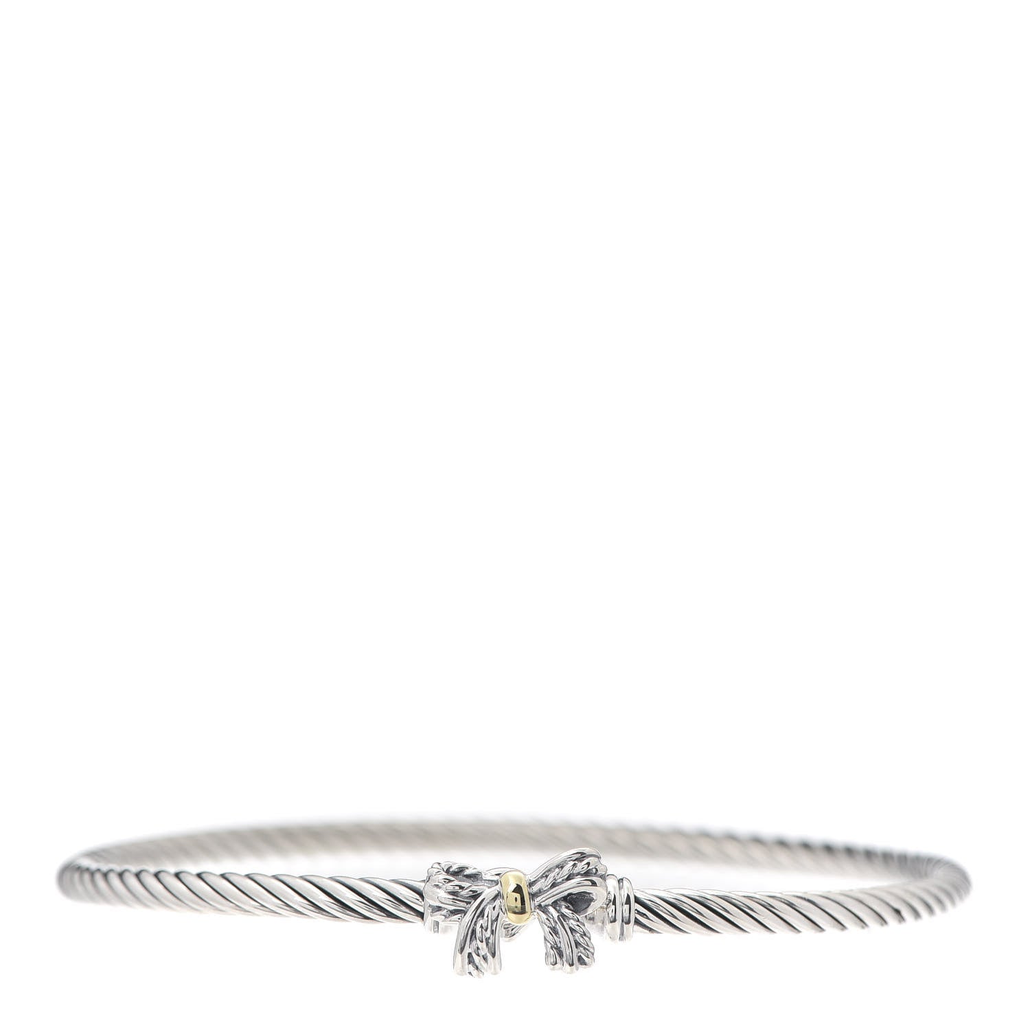 David Yurman Sterling Silver 18K Yellow Gold Bow Cable Collectibles Bracelet 1 of 4