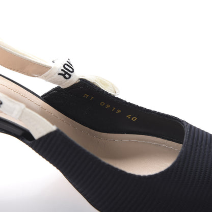 Christian Dior Technical Canvas Ribbon J Adior Slingback 65mm Pumps 40 Black 8 of 11