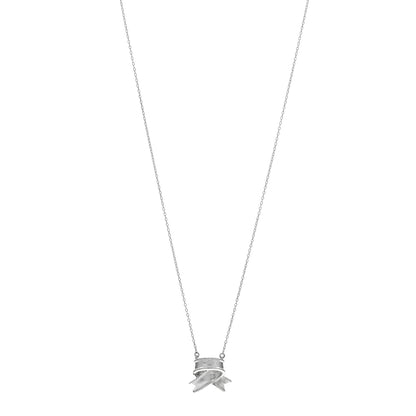 Tiffany Sterling Silver Ribbon Pendant Necklace 1 of 4
