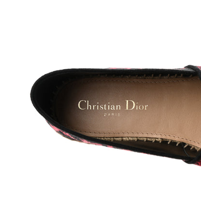 Christian Dior Cotton Embroidered Leopard Print Granville Espadrille 39 Framboise 7 of 8
