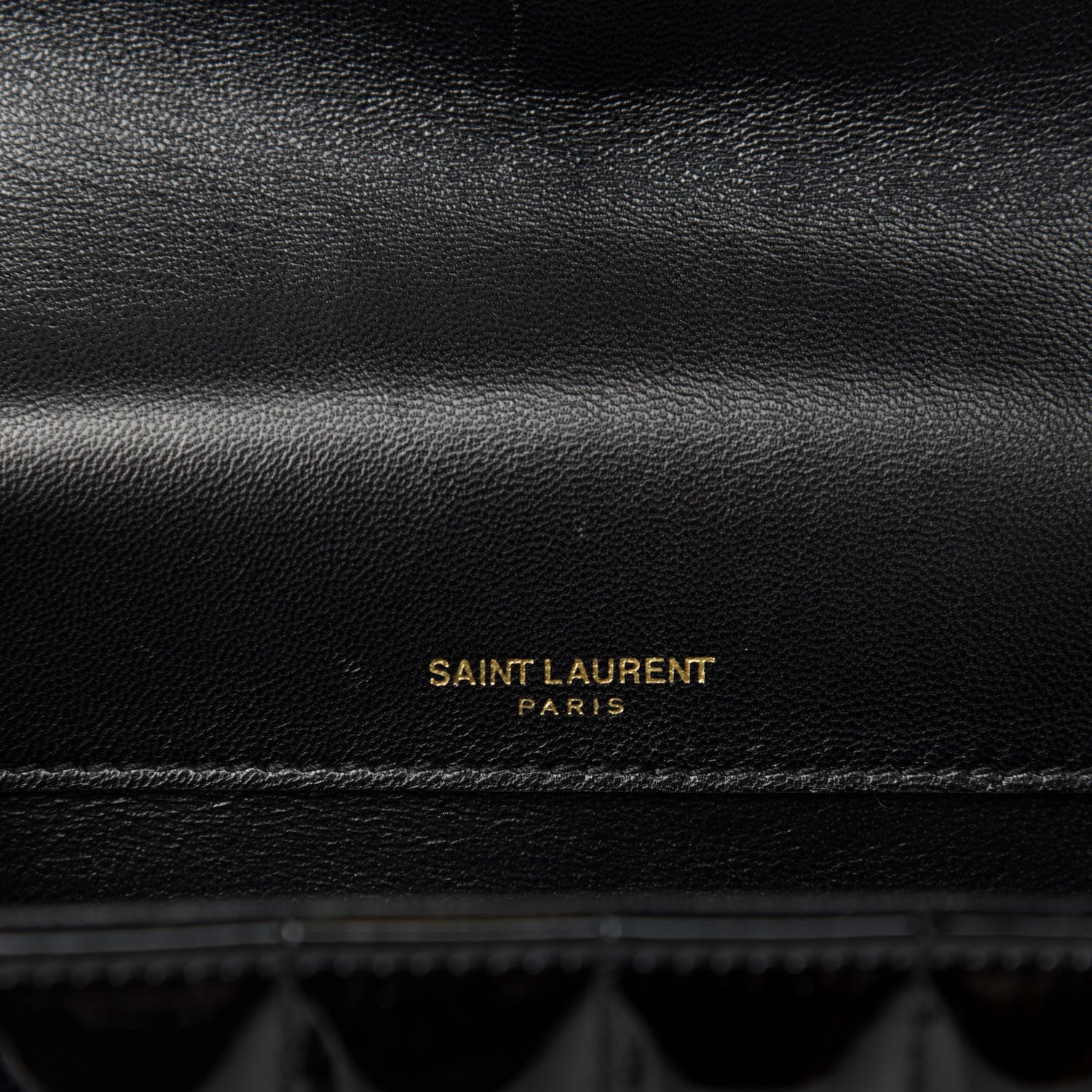 Saint Laurent Patent Matelasse Monogram Large Vicky Chain Bag Black 11 of 13