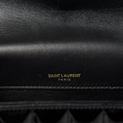 Saint Laurent Patent Matelasse Monogram Large Vicky Chain Bag Black 11 of 13