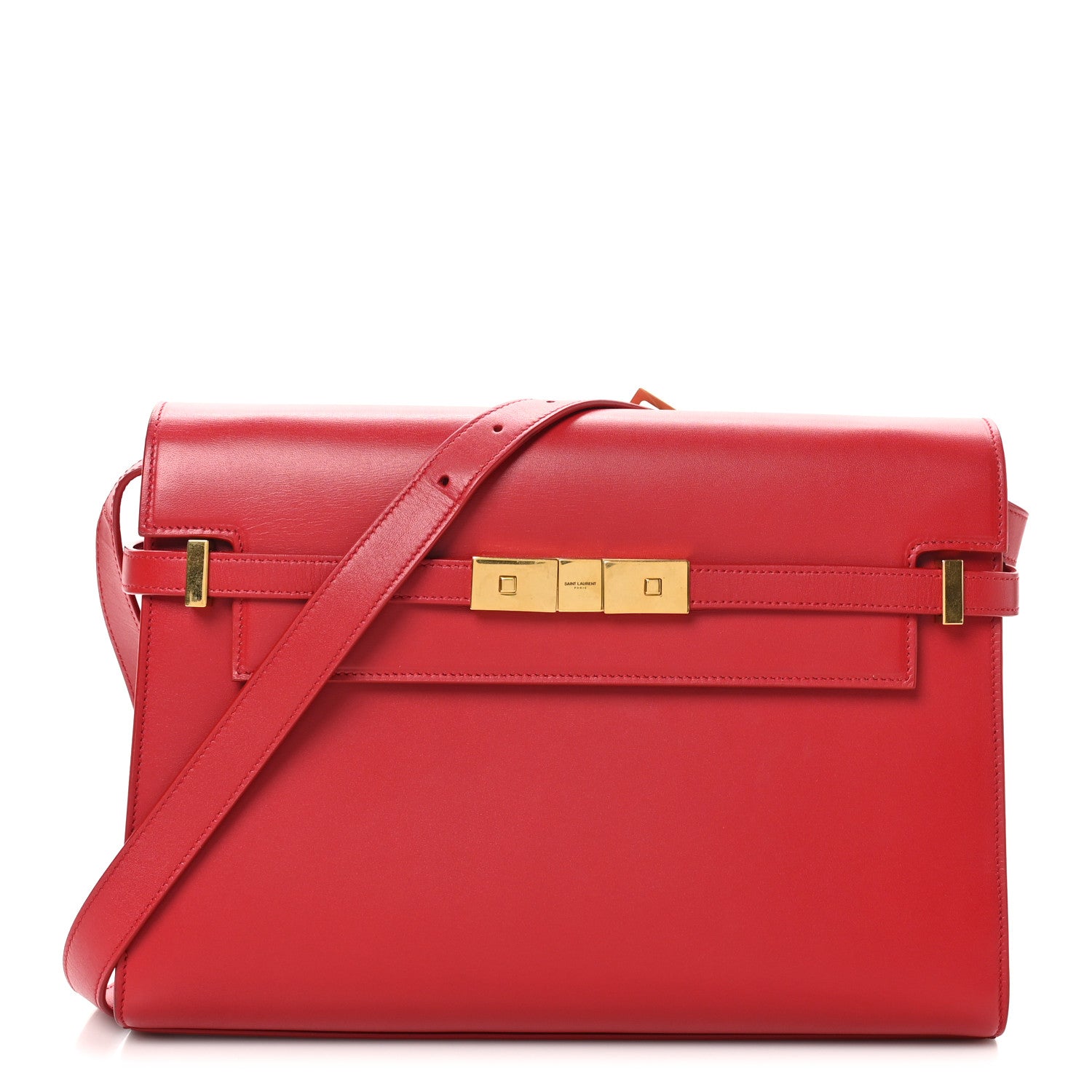 Saint Laurent Smooth Calfskin Manhattan Shoulder Bag Rouge Eros 1 of 10