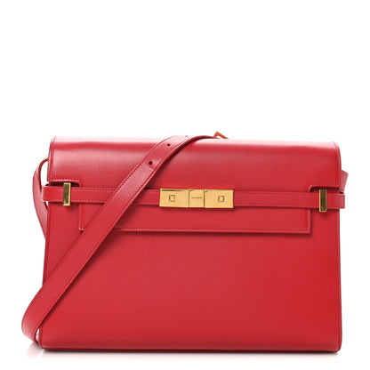 Saint Laurent Smooth Calfskin Manhattan Shoulder Bag Rouge Eros 1 of 10