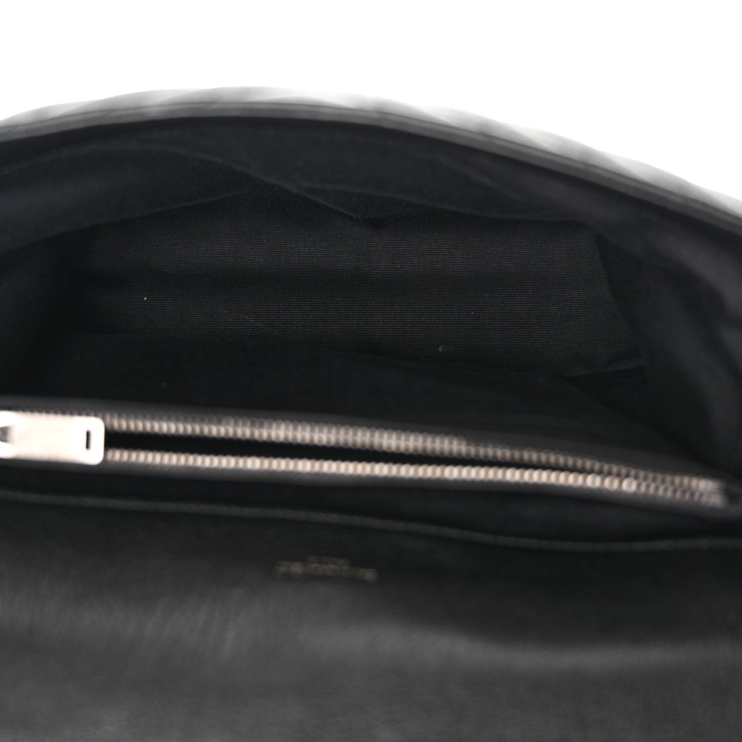 Sheepskin Matelasse Chevron Monogram Large College Satchel Black