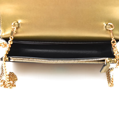 Saint Laurent Metallic Grain De Poudre Kate Monogram Tassel Chain Wallet Gold 6 of 11