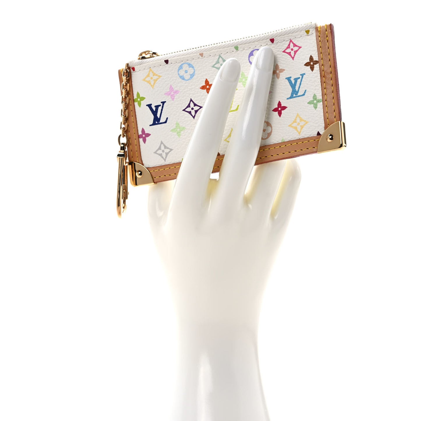 Monogram Multicolor Key Pouch White