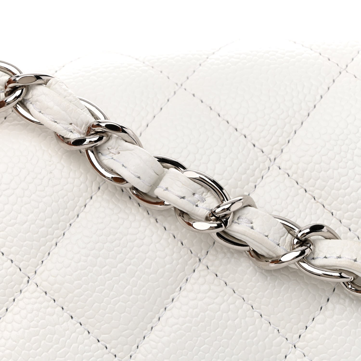 Chanel Caviar Quilted Maxi Double Flap White 14 of 14