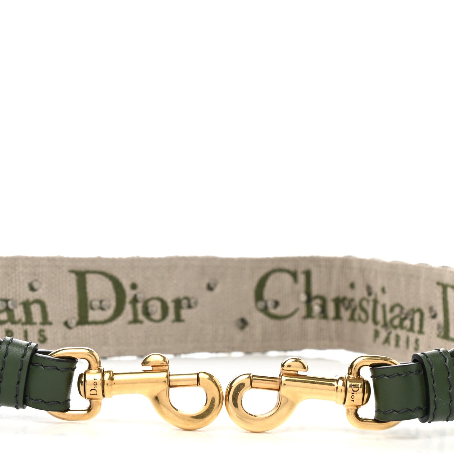 Oblique Studded Shoulder Strap Green Multicolor