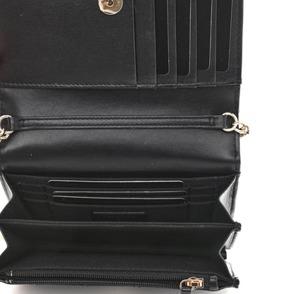 Chanel Calfskin Quilted Mini Maxi Pearls Wallet On Chain WOC Black 5 of 11