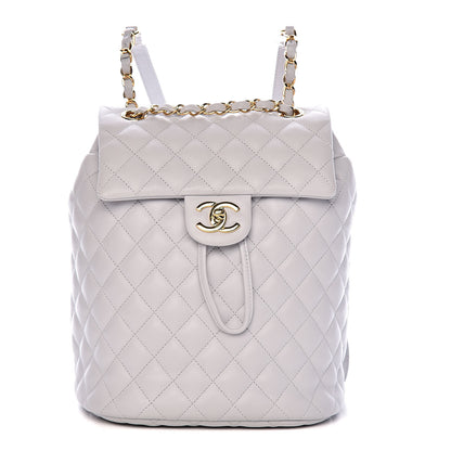 Chanel Calfskin Quilted Small Urban Spirit Backpack Light Grey 1 of 13