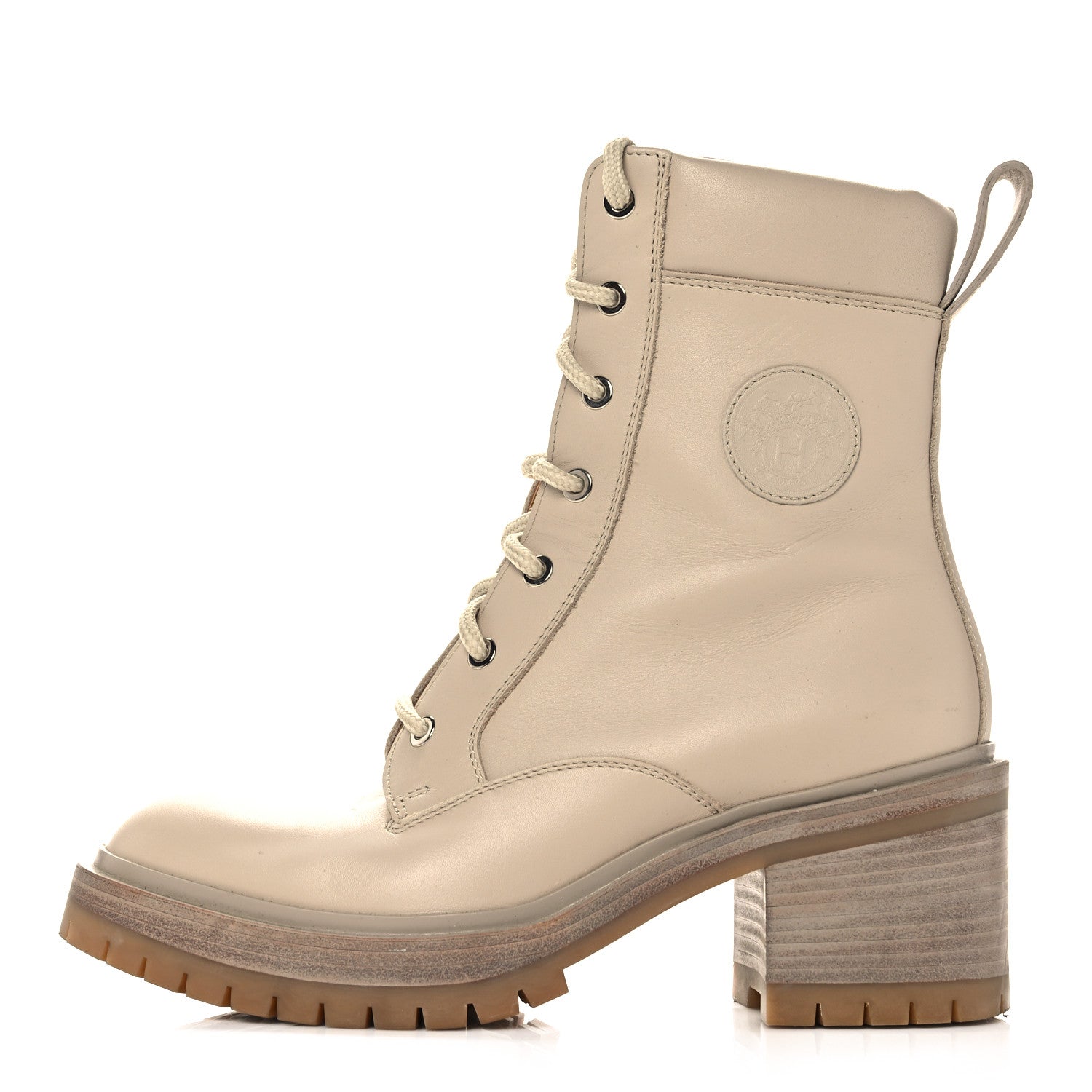 Hermes Calfskin Bridge Ankle Boots 36.5 Beige Grege 1 of 10